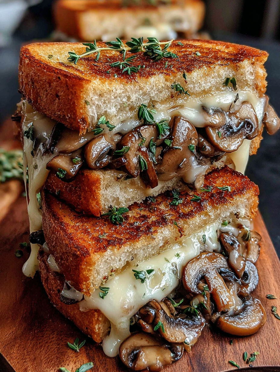 A Swiss Mushroom Melt Sandwich.