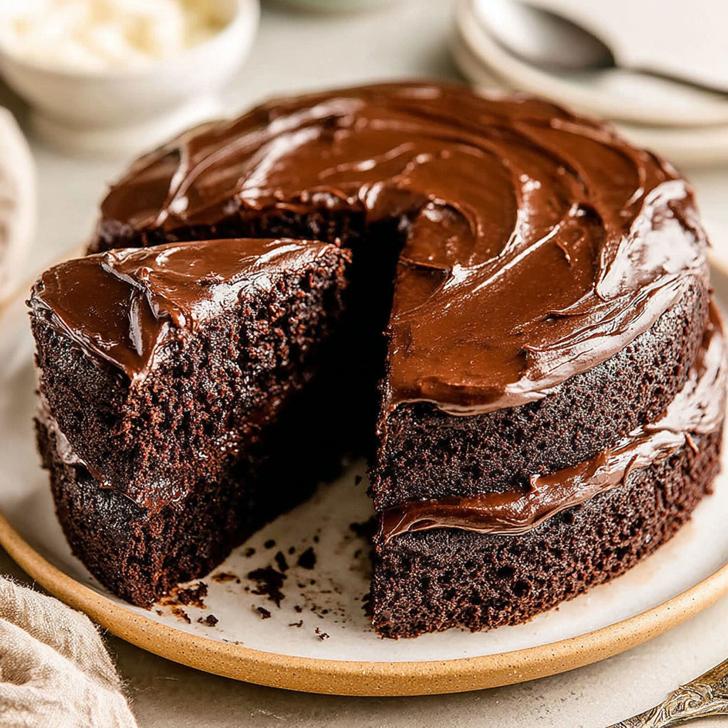 A slice of the best Matilda's chocolate cake.