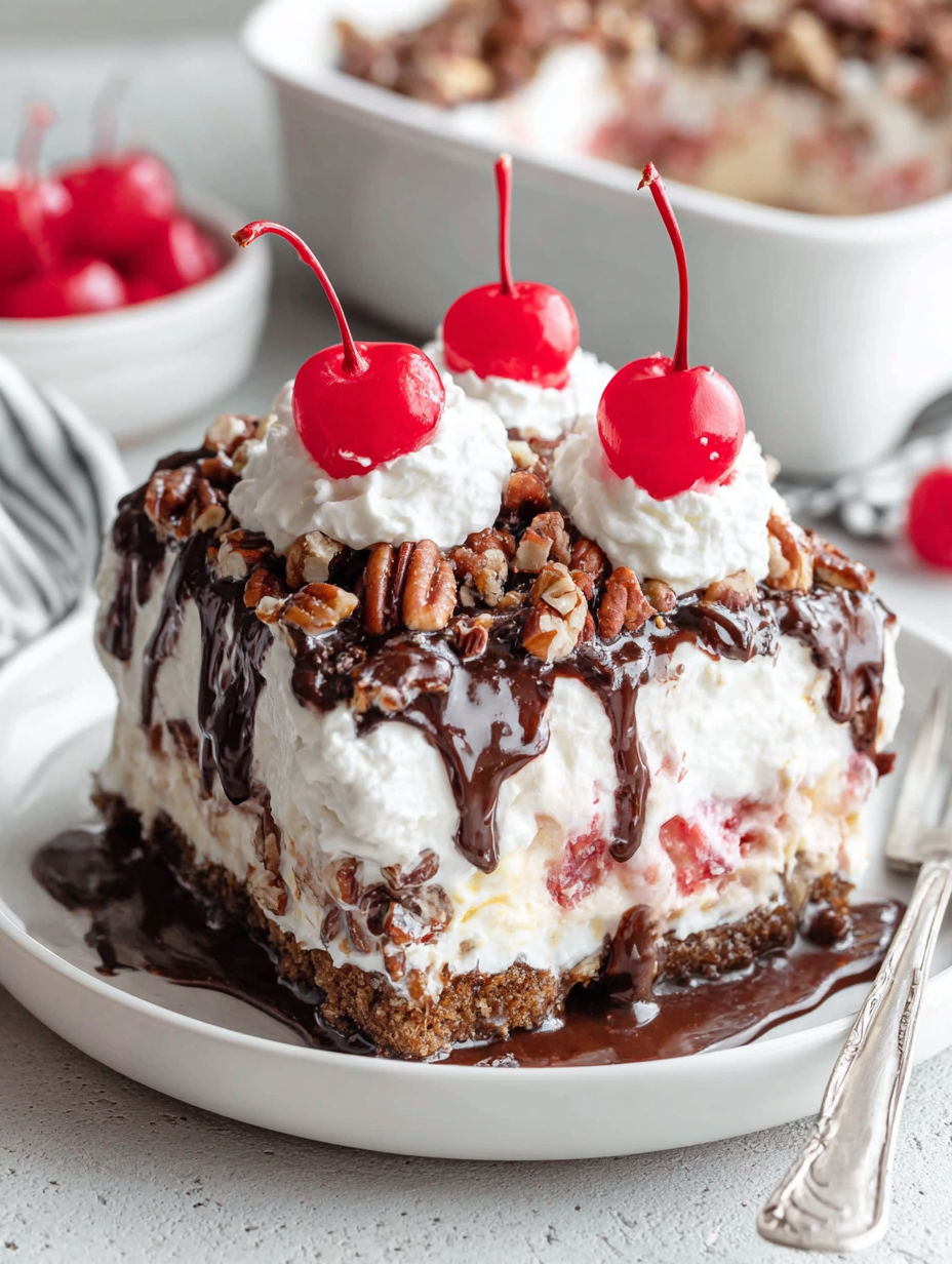 A dessert with cherries and walnuts on top.