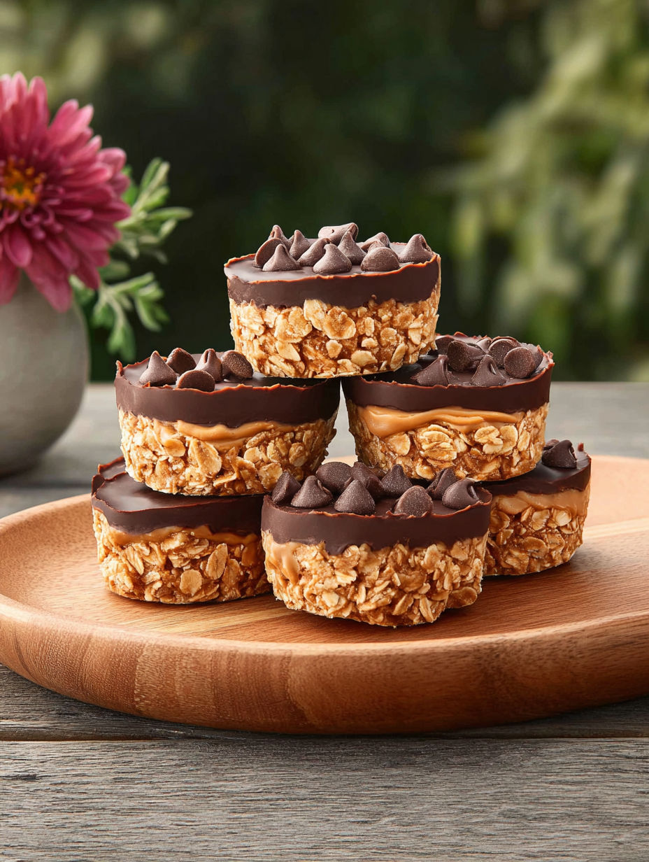 Four chocolate and peanut butter cups.