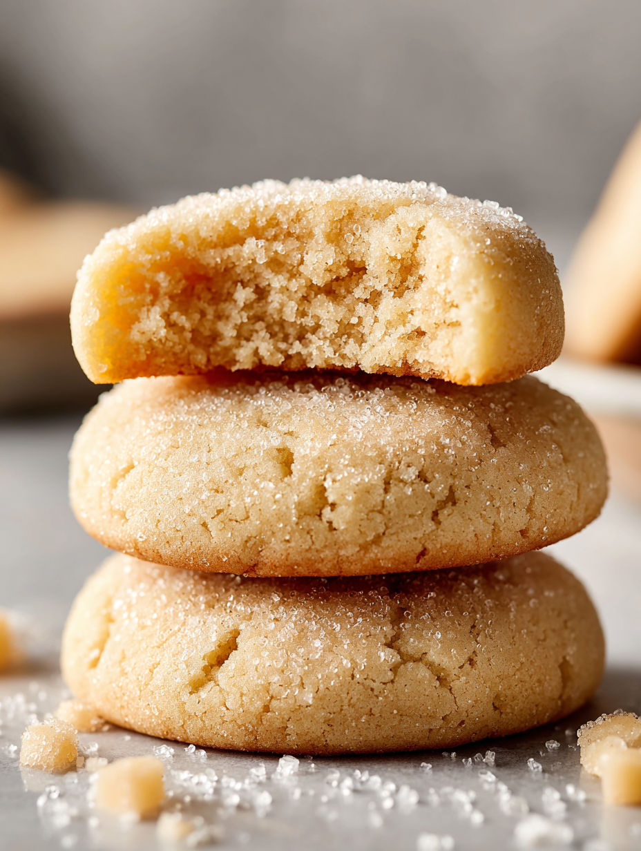Three stacked brown sugar cookies.