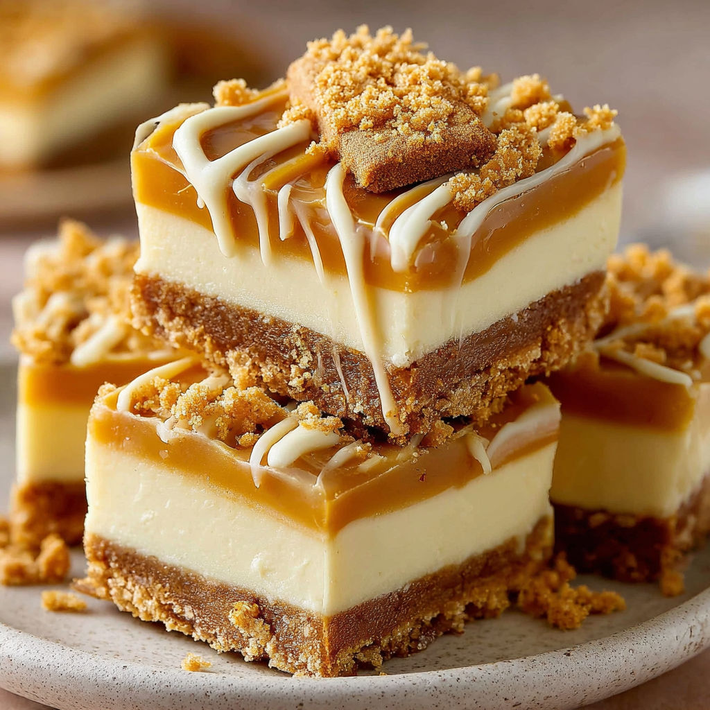 A slice of Biscoff Condensed Milk Cake.
