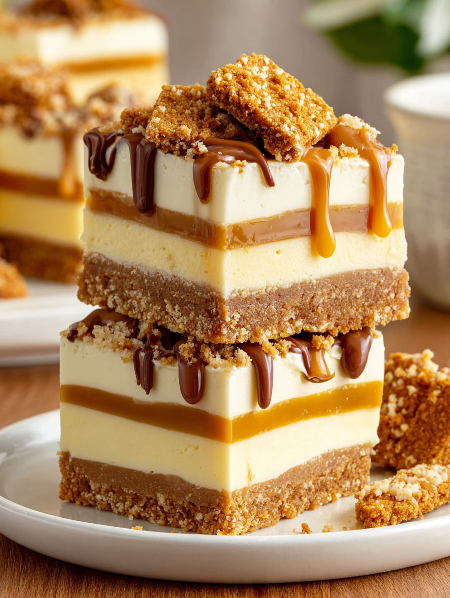 A slice of Biscoff Condensed Milk Cake.