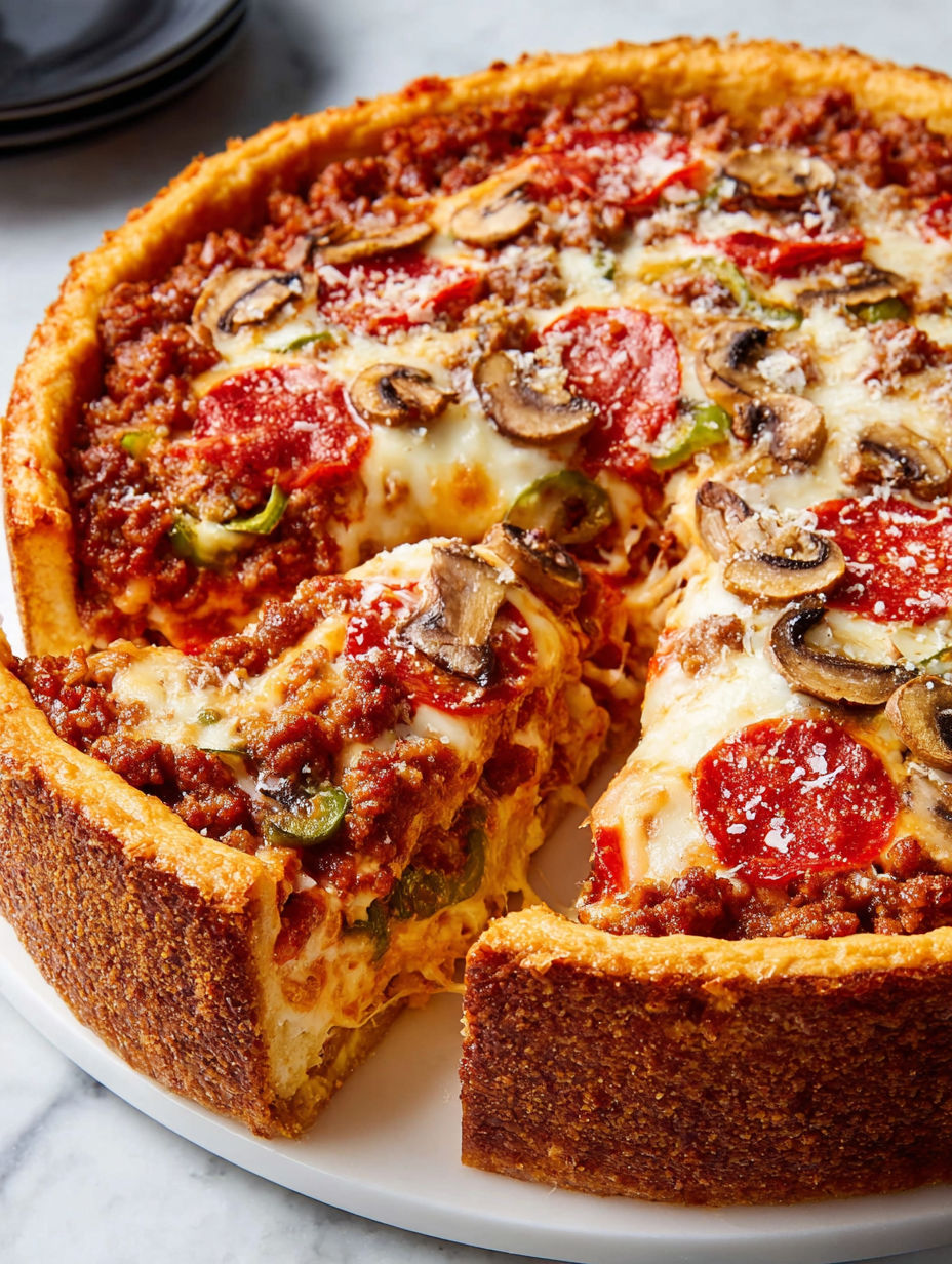 A slice of pizza with mushrooms and pepperoni.