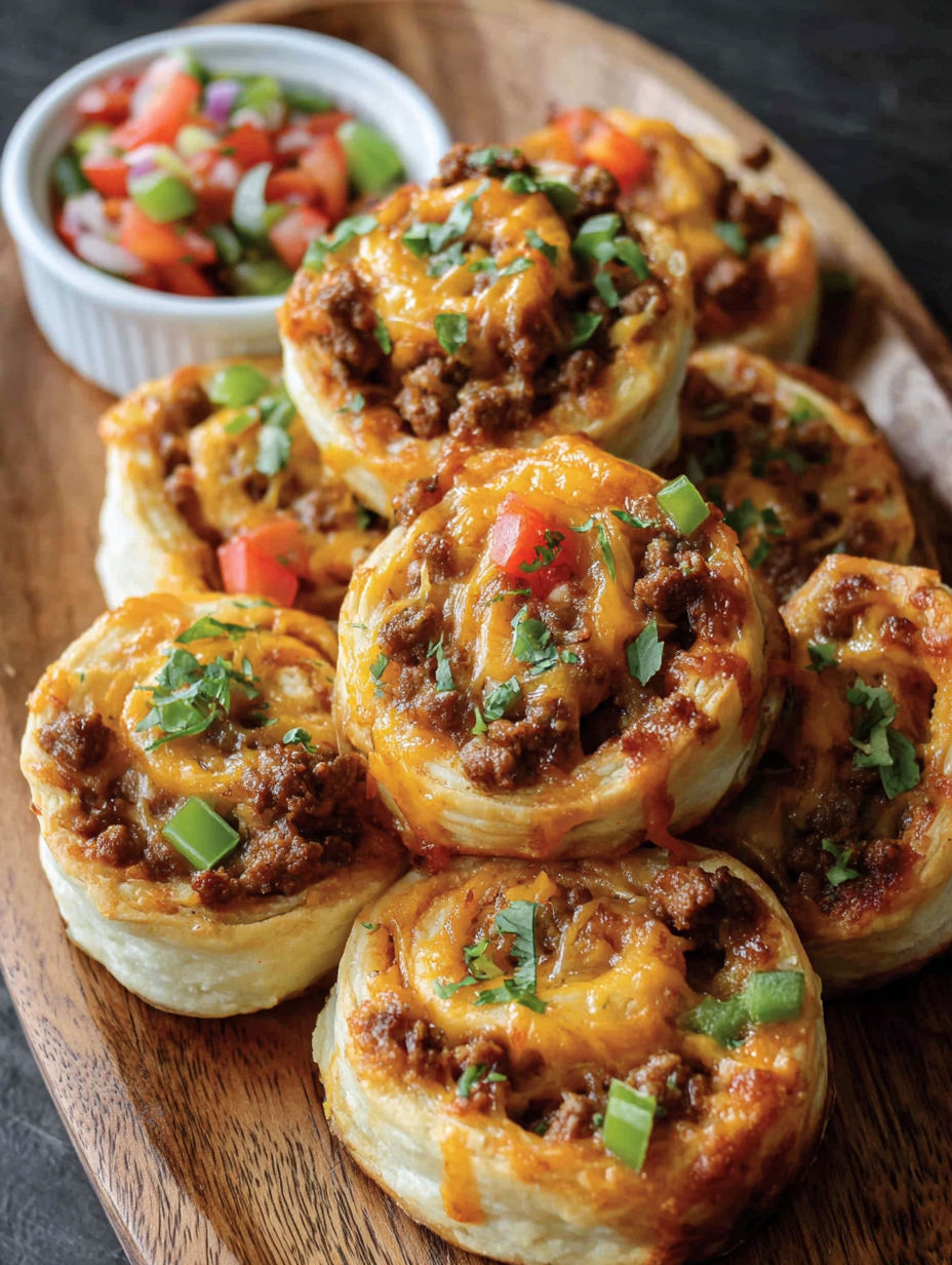 A plate of easy taco pinwheels for kids.