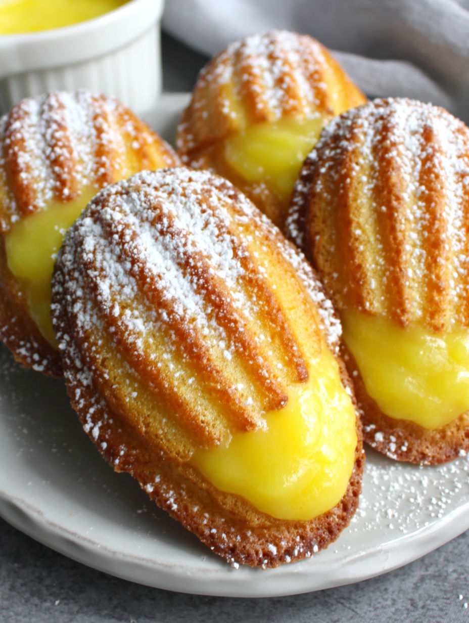 A plate of pastries with a yellow filling.