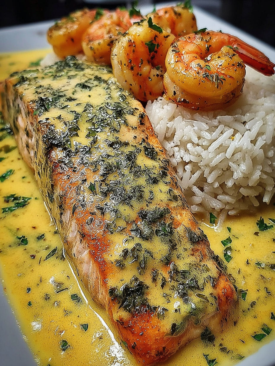 A plate of food with shrimp and rice.
