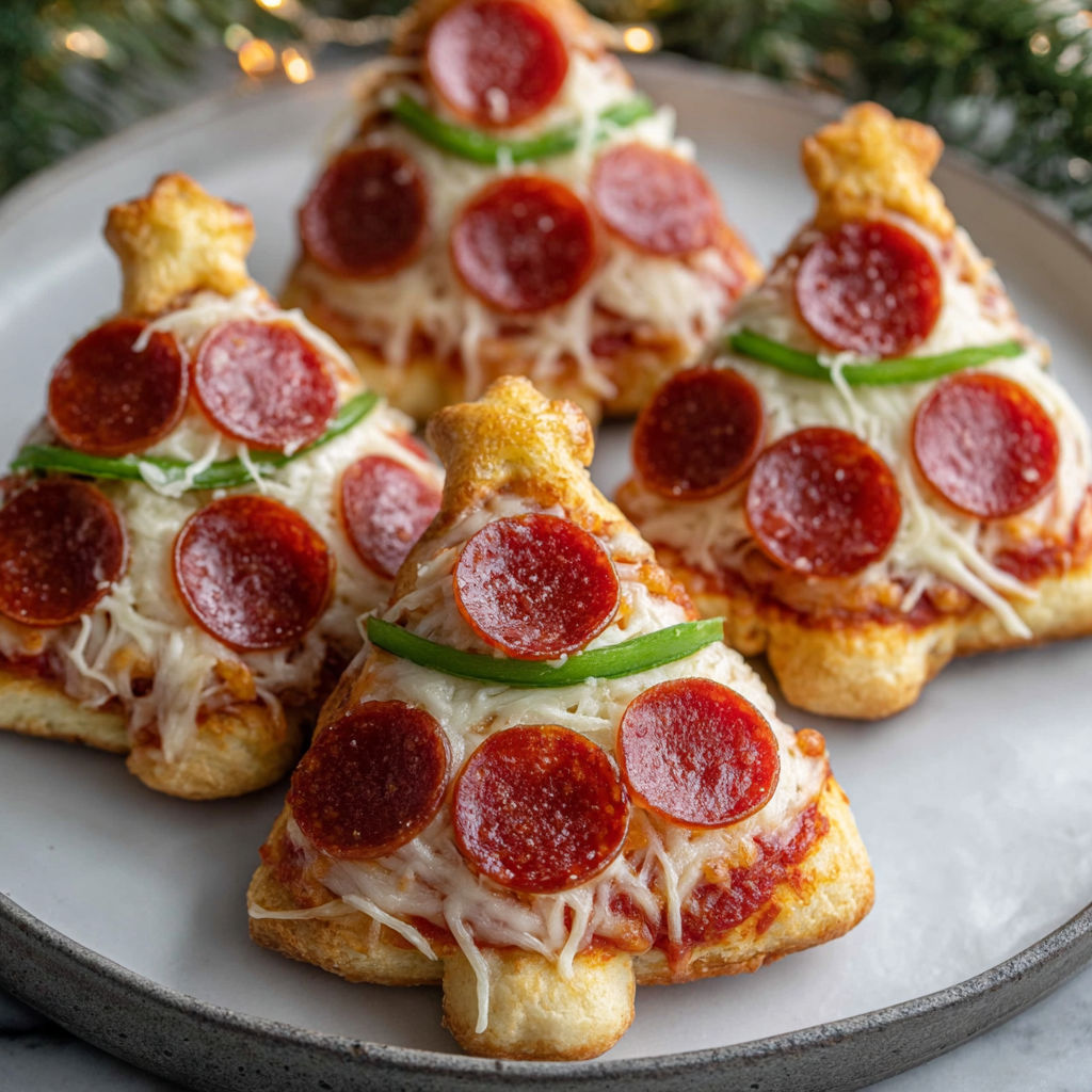 Three mini pizzas with pepperoni and cheese on a plate.