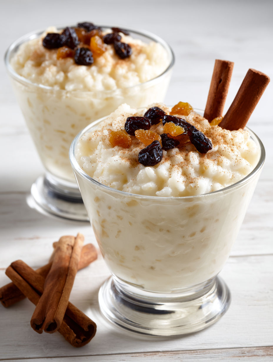 Two glasses of arroz con leche.