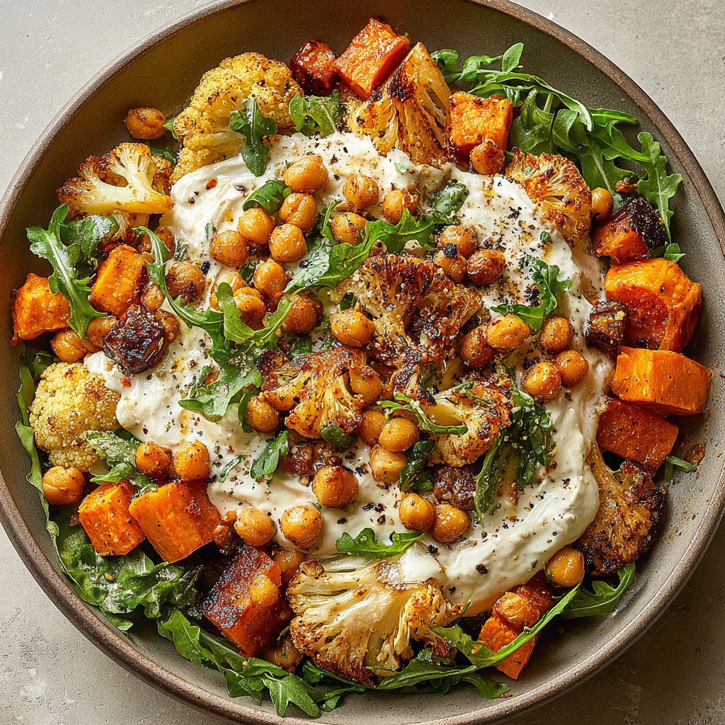 A bowl of vegetables including cauliflower, broccoli, and carrots.