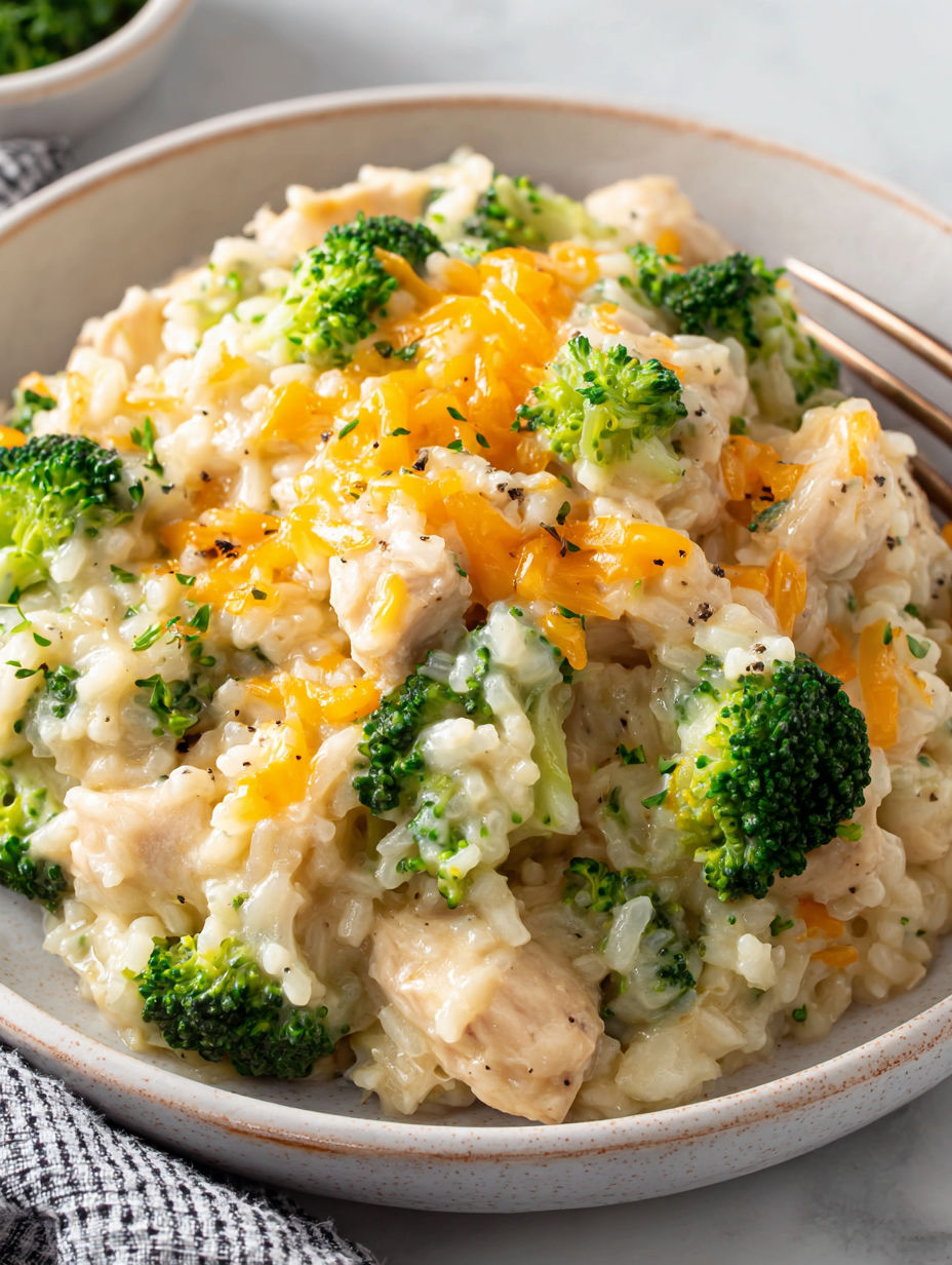 A bowl of rice, broccoli, and chicken.