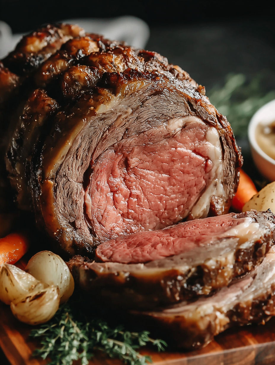 A roast beef dinner with carrots and onions.