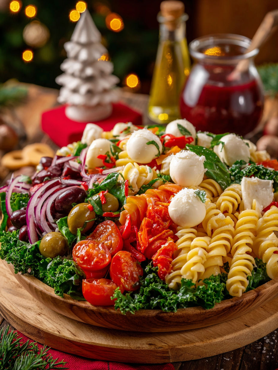 A delicious Christmas Pasta Salad Recipe.