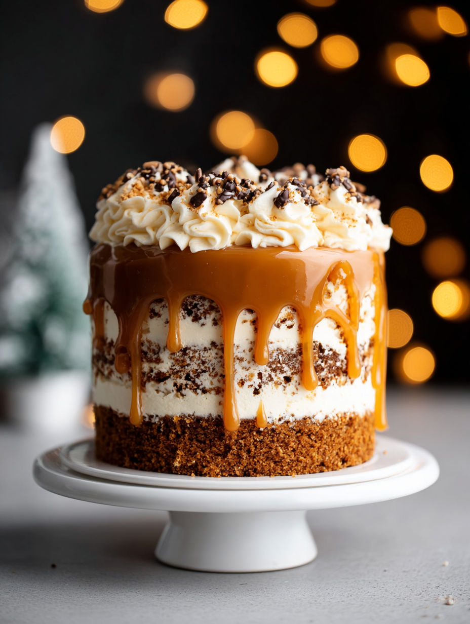 A gingerbread cake with cinnamon and molasses frosting.