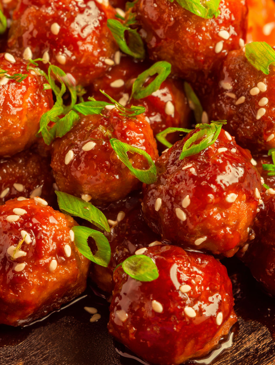 Sticky Honey Garlic Meatballs.