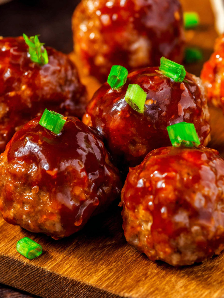 A plate of meatballs with a sauce.