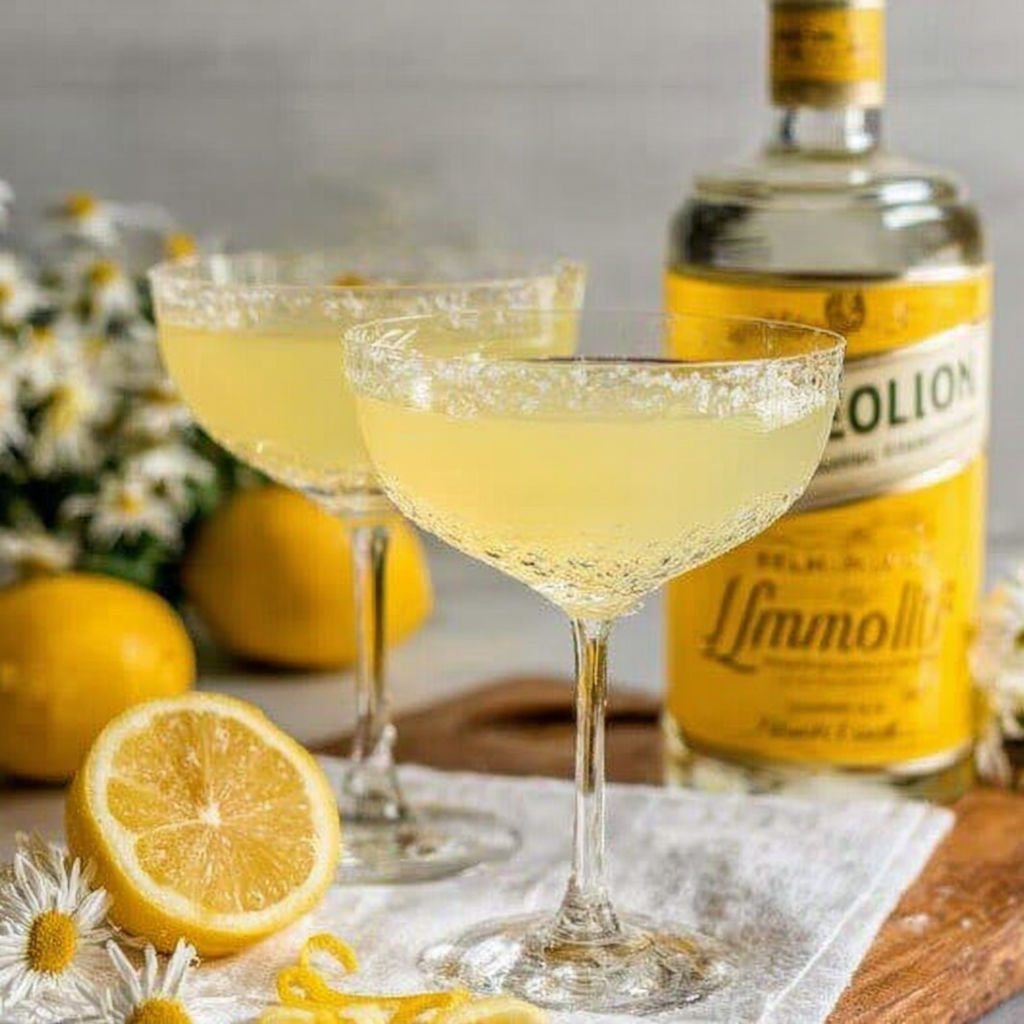 Two glasses of Limoncello Martini.