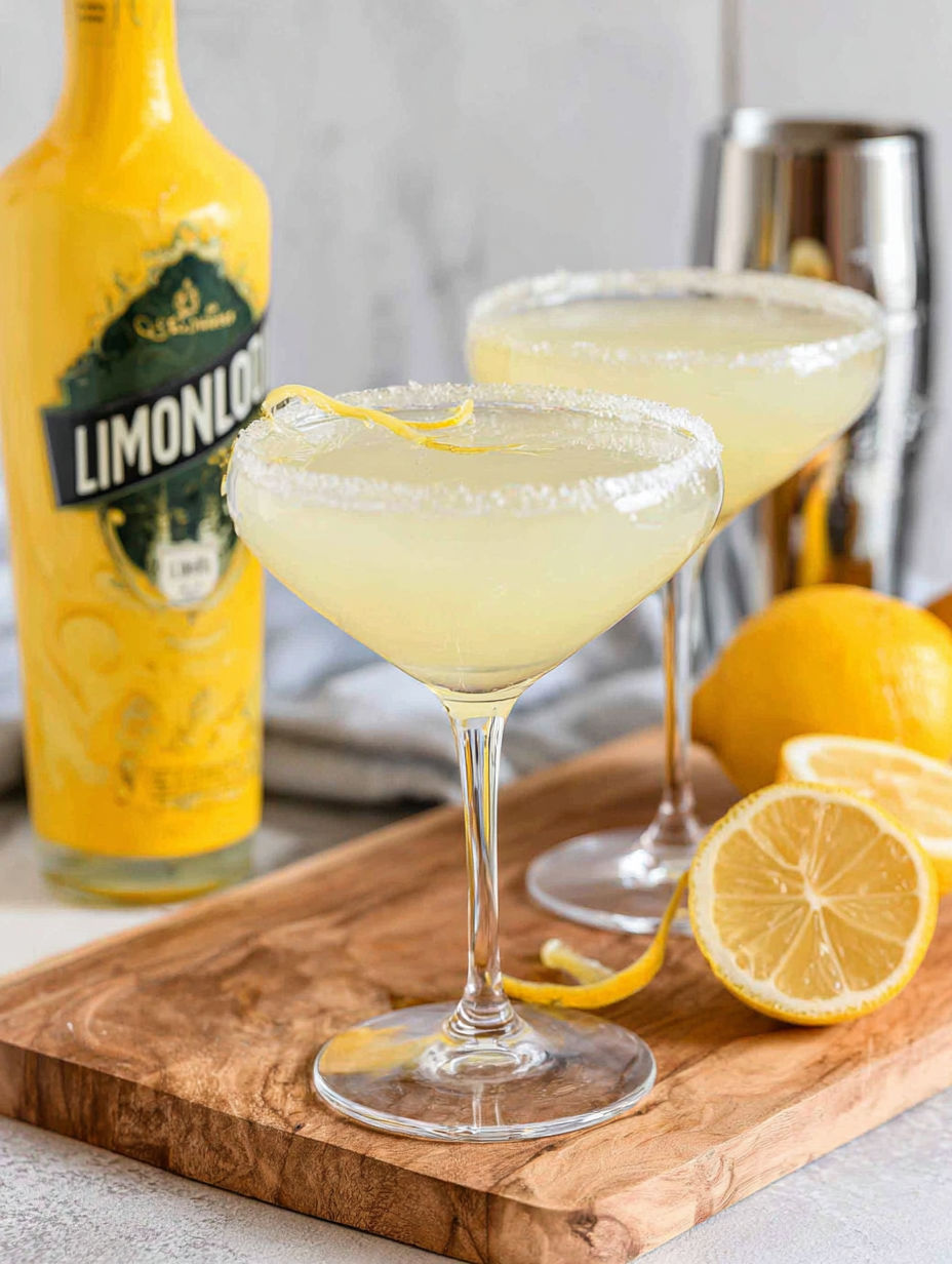 Two glasses of Limoncello Martini.