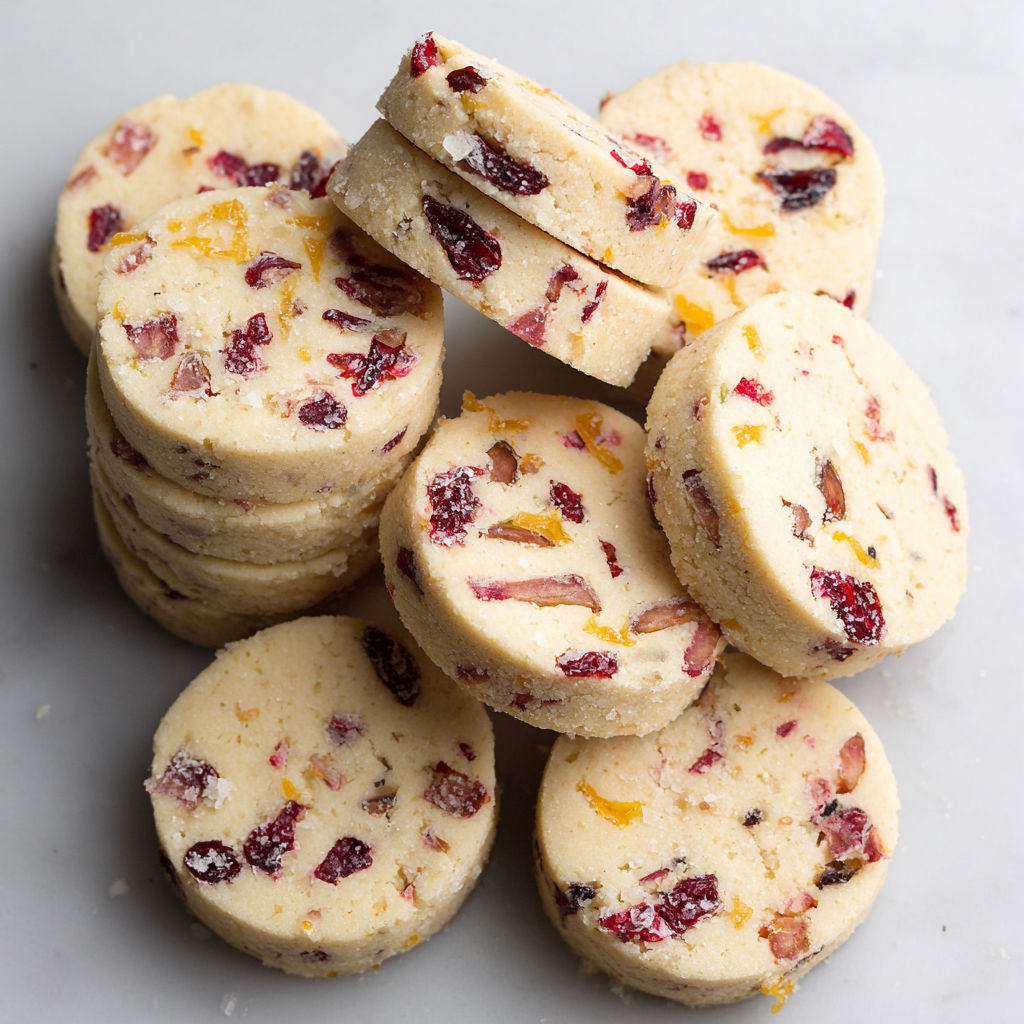 Orange Cranberry Shortbread Cookies Recipe.