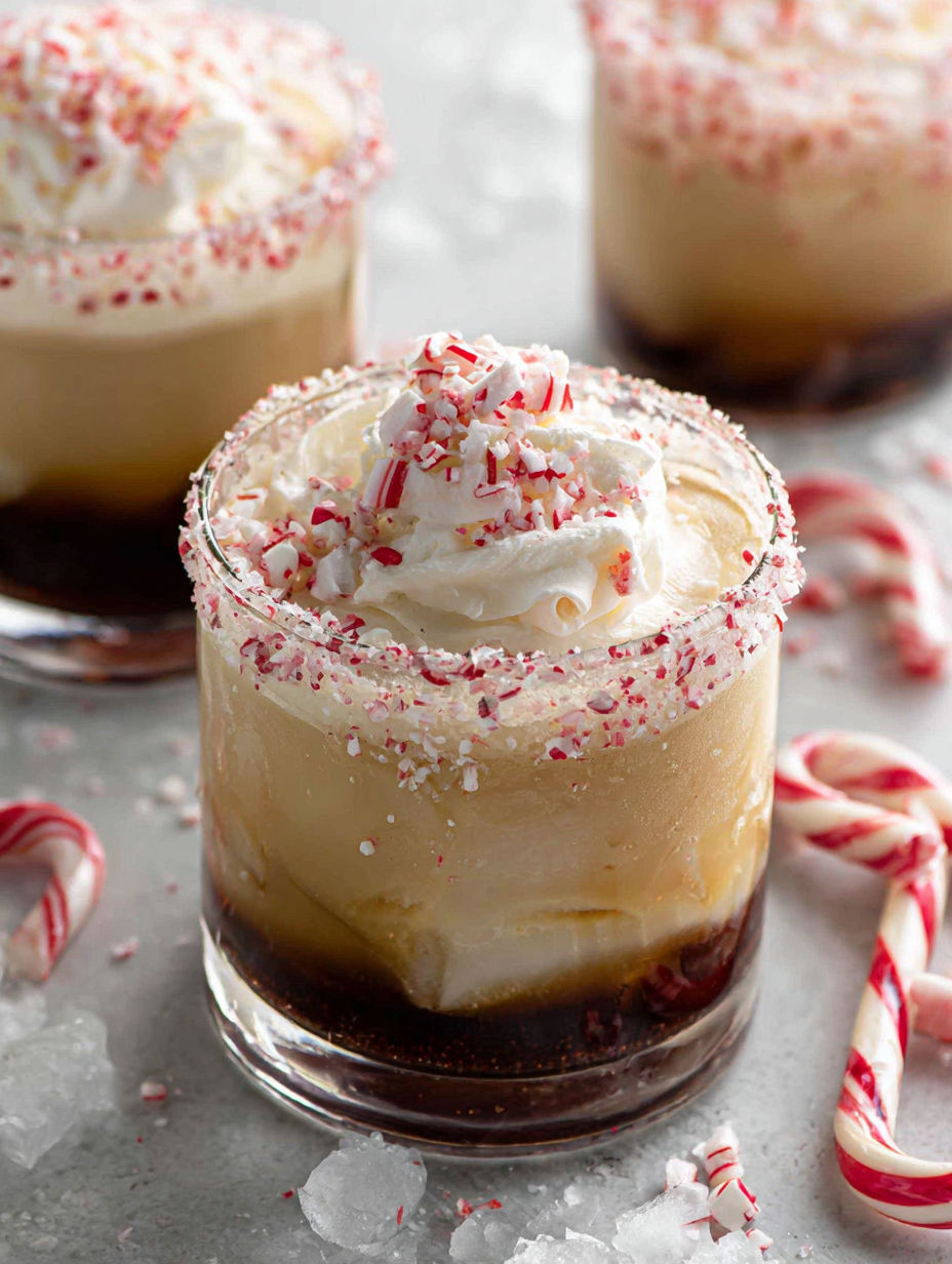 A glass of Peppermint White Russian Recipe.