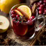 A glass of red wine with a cinnamon stick in it.