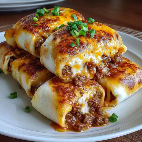 A plate of loaded cheesy pocket tacos.