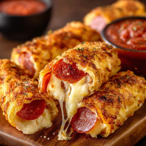 A plate of stuffed crust pizza snacks.