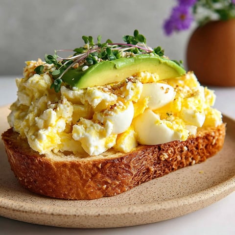 A plate of egg salad with cottage cheese.