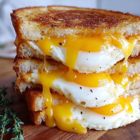 A sandwich with fried egg and grilled cheese.