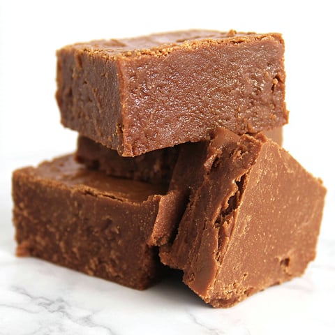 Three pieces of brownies made with condensed milk.