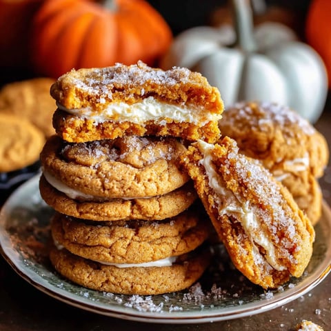 A stack of pumpkin cheesecake cookies.