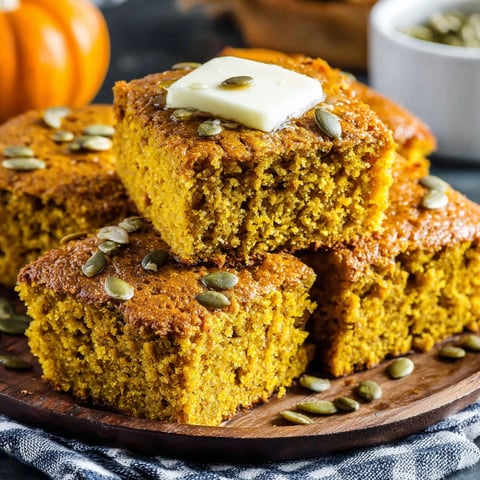 A stack of pumpkin maple cornbread.