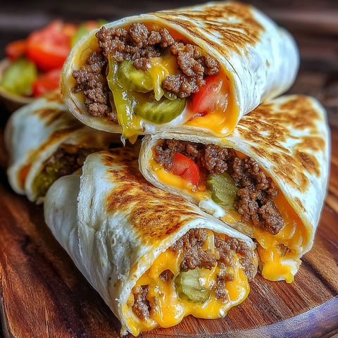 Air Fryer Cheeseburger Wraps.
