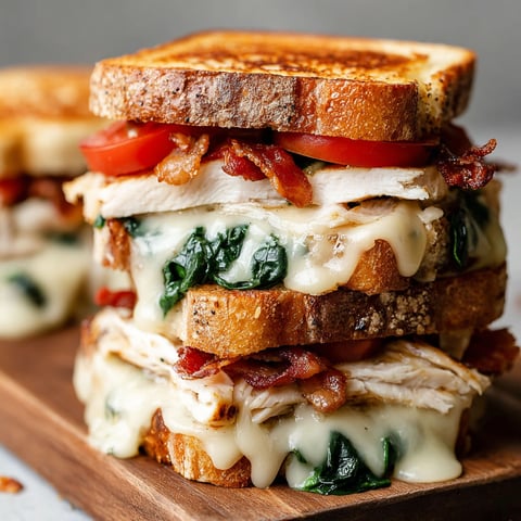 A stack of sandwiches with bacon and cheddar cheese.