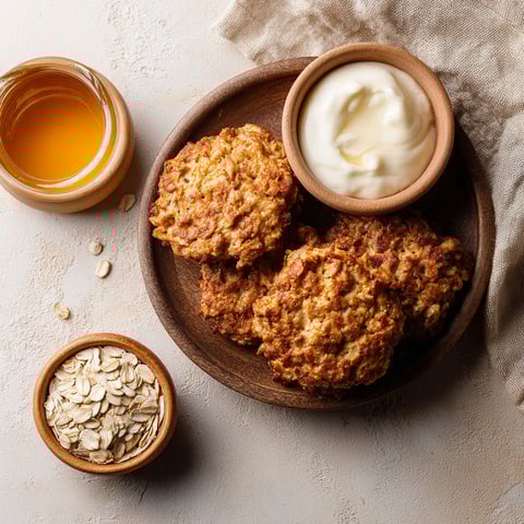 A plate of oatmeal cookies with a bowl of butter.