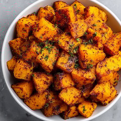 A bowl of air fryer paprika pumpkin.