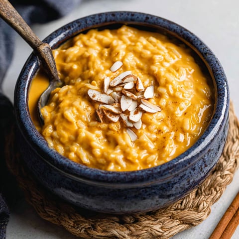 A bowl of creamy pumpkin arroz con leche.