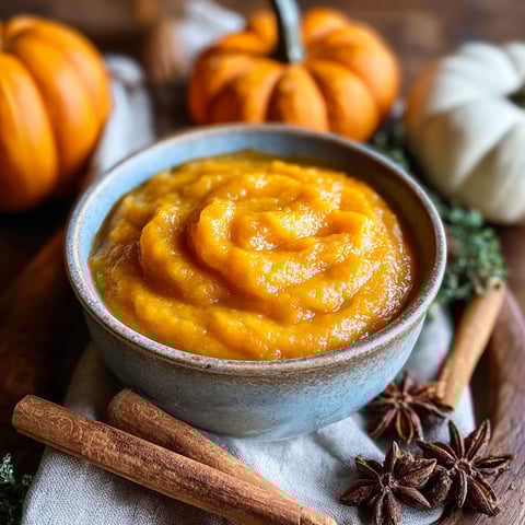 A bowl of creamy puré de calabaza.