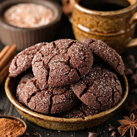 A bowl of Mexican Hot Chocolate Cookies.