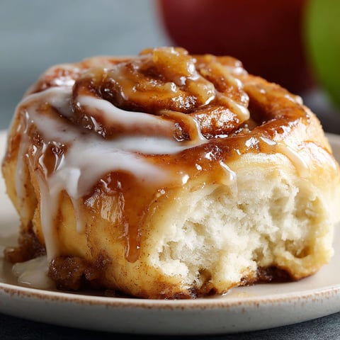 A delicious looking cinnamon roll with a bite taken out of it.
