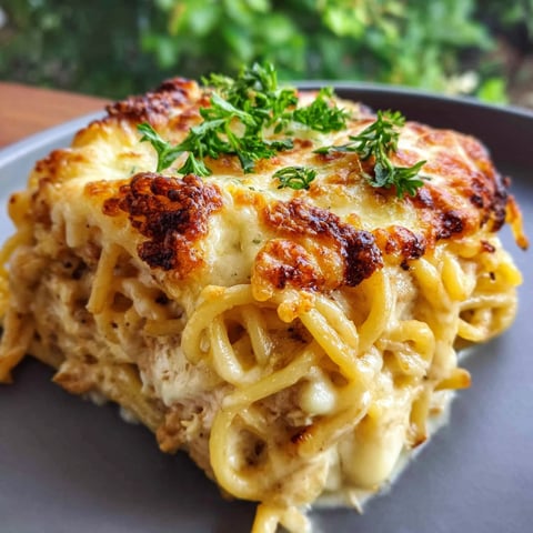 A delicious creamy southern spaghetti bake.