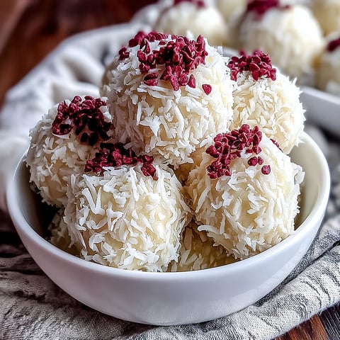 A bowl of coconut cream balls.