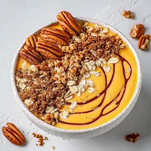 A bowl of pumpkin pie yogurt.