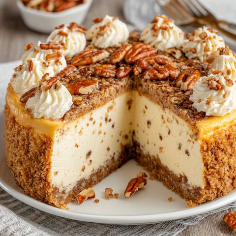 A slice of brown sugar pecan cheesecake.
