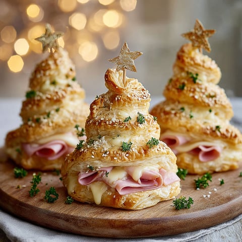 Three sausage rolls with stars on top.