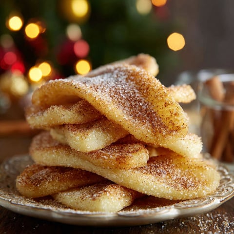 A stack of cinnamon crisps on a plate.