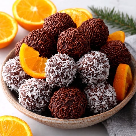 A bowl of chocolate covered orange balls.