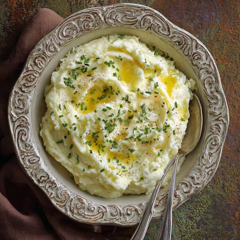 A bowl of creamy mashed potatoes.